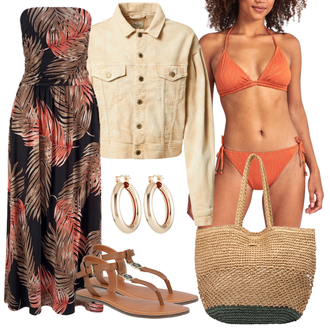 Outfit mit Orange Strand-Accessoire/Beachwear Shiwi "Vestito per l'estate"