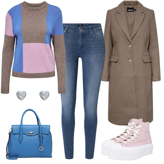 Hochzeit Outfit mit Rosa Plateau-Sneaker/Canvas-Sneaker Converse "Patchwork Freizeitlook"Look: Konzert, Schule, Valentinstag, Hochzeit