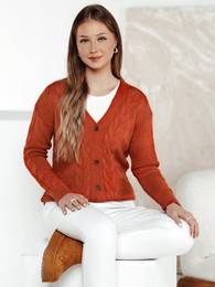 Sweter damski rozpinany RUSTICHE rudy