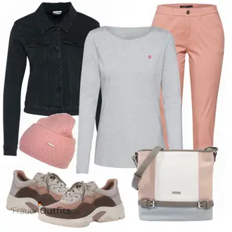 Kurz Outfit mit Schwarz/Dunkelblau Mantel/Cordjacke/Kurzjacke/Jeansjacke/Shirtjacke/Kurze Jeansjacke/Sommerjacke/Bluse Große Größe Noisy may "TOM TAILOR Tasche"