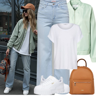 Logo print Outfit sa Siva/Bijela Tenisica za tenis/gimnastička papuča/cam cipela/cipela za trčanje/Tenisica za fitness Puma "Proljetni Outfit"