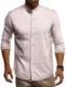 Leif Nelson Herren Leinenhemd Hemd Leinen Kurzarm T-Shirt Oversize Stehkragen Männer Freizeithemd Sommerhemd Regular Fit Jungen Basic Shirt Kurzarmshirt Freizeit Sweater LN3860 Beige Medium