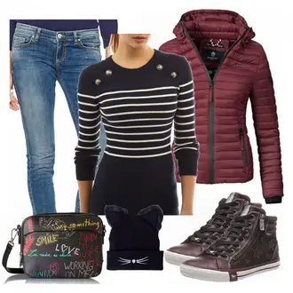 Outfit mit Schwarz Schultertasche Desigual "Pattyboutique"