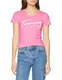 Tommy Jeans Damen TOMMY SCRIPT TEE Kurzarm T-Shirt Violett (Lilac Chiffon 572) X-Small (Herstellergröße: XS)