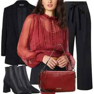 Mit Fransen Outfit mit Schwarz/Dunkelgrau/Grau/Grün/Lila Mantel/Blazerjacke/Blazer mit Feder/Boyfriend Blazer/Lederjacke/Eleganter Blazer/Longblazer/Oversize Blazer/Lederjacke für Männer/Smoking Blazer/Lederjacke Pieces "Elegantes Herbst Outfit"