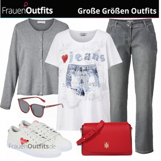 Sport Outfits mit Grau Shirt & Top Große Größe Angel of Style "Schöne Große Größen Outfits"