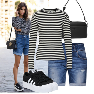 Outfit sa Crna Tanka Tenisica/Skate cipela/Ljetna Tenisica/Vintage Tenisica/Niska Tenisica/Platnena Tenisica Adidas Originals "Praktičan look"