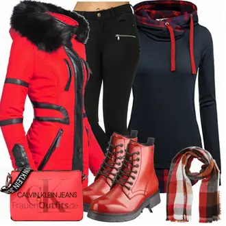 Outfit mit Rosa Stiefel Tom Tailor "Buntes Herbst Outfit"