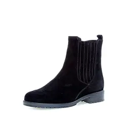Gabor Damen Chelsea Boots, Frauen Stiefeletten,Wechselfußbett,Moderate Mehrweite (G),Schlupfstiefel,flach,schwarz (Micro),37 EU / 4 UK