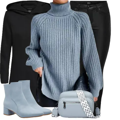 Hellblau/Blau Klassische Stiefelette/Spitzer Stiefel/Vintage Stiefelette/Gefütterte Stiefelette/Leder Stiefelette/SommerStiefelette MARCO TOZZI kombinieren mit Grau/Blau/Dunkelblau Carmenpullover/Zopfmuster Pullover/Strickmuster Pullover/Winterpullover/Oversized Pullover/Stillpullover/Strickpullover/Longpullover/Pullover mit Stehkragen/Kaschmir Pullover/Grobstrickpullover