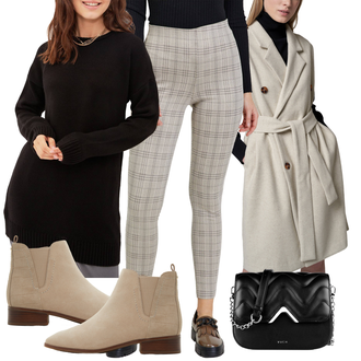 Outfity z džínu Zima s Béžová/Hnědá Zkrácené Džíny/Kožená Pánská Bund/Sweat Džíny/Kožená bunda/Džíny s Rozparkem/Kotníková Bota/Zimní bunda/Zužující se Džíny/Termální Džíny/Navlékací džíny orsay "Trendový podzimní outfit"
