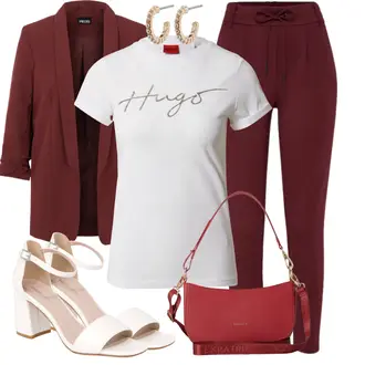 Sommer Outfits mit Dunkelrot/Bordeaux Hose Große Größe/Leggings Große Größe/High Waist Hose/Jerseyhose/Jogger Hose/Lange Hose/Skinny Hose/Slim Hose/Steghose/Treggings Only "Freizeit Outfit"
