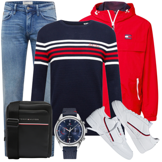 Unifarben Outfit mit Rot Unkategorisiert Tommy Jeans "Alltags Outfit"