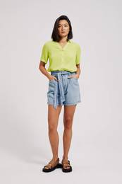 Women's denim shorts - light blue