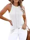 Uusollecy Damen Sommer V Ausschnitt Tank Tops Oberteil Blusen Ärmellos Shirt Tanktop