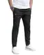 HMIYA Herren Hose Chino Cargo Jogginghose Herren Baumwolle Sporthose Casual Freizeithose Elastische Taille mit Kordelzug Sweatpants Herren mit Taschen(Schwarz,M)