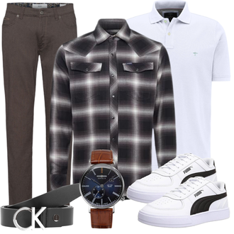 Outfit mit Weiß/Grau Sneaker Puma "Freizeit Outfit"