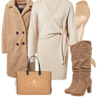 Winter Outfits mit Grau Minikleid Edited "Elegantes Business Outfit"