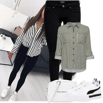 Streetwear Outfit mit Weiß Plateau-Sneaker Puma "Frühling outfit"Look: Esthetische, Casual, Classic, Smart Casual, Sportlich, Streetwear, Unisex, Bad Taste, Hip Hop, Skater