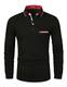 LIUPMWE Poloshirt Herren Langarm Kontraststreifen Männer Hemd T-Shirt Slim Fit Golf Sports,Schwarz-A,M