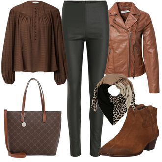 Outfit mit Beige/Braun Schal/Bandana/Kopftuch/Tuch About You "Herbstlicher Look"