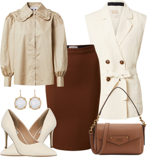 Outfit mit Rosa/Beige/Blau High Heel/High Heels Stiefelette Steve Madden "Eleganter Look"