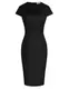 GRACE KARIN Wunderschönes Bleistiftkleid für Damen, Flügelärmel, Tweed-Bleistiftkleid für die Arbeit, Schwarz, Groß