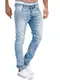 MERISH Jeans Herren Destroyed Hose Jeanshose Männer Slim Fit Stretch Denim 2081-1001 (32-32, 505-1 Hellblau)