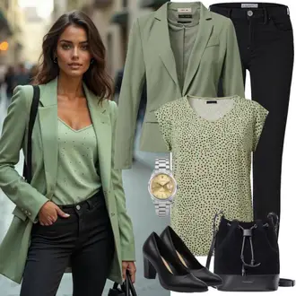 40e verjaardag Gast Outfit met zwart/purper/bruin/groen Overhemdblouse/Waterval shirt/Wikkelshirt/Casual overhemd/Kanten shirt/Ingekort Shirt la redoute collections "Perfecte Bouw Outfit"Look: Wasen, Moederdag, Popconcert, 40e verjaardag, Carnaval, 60e verjaardag, Verjaardag