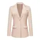Kelyaa Lässiger Business-Blazer für Damen, gekerbtes Revers, ein Knopf, vorne offen, langärmelig, Blazer, Büro, Arbeit, Anzugjacken, Khaki, XL