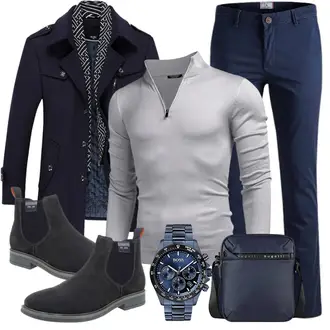Business Outfits Old Money mit Dunkelblau/Blau/Hellblau Jack & Jones "Buro Outfit"Look: Smart Casual, Schön, Old Money, Schlichte, Coole, Unisex, Casual, Französische, Classic