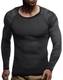 Leif Nelson Herren dünner Strick-Pullover Rundhals-Ausschnitt Slim Fit Winter Sommer Moderner Männer Winterpullover Wollpullover Langarm Crew Neck Feinstrick LN1765 Schwarz-Anthrazit Medium