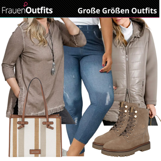 Outfit mit Braun Stiefel ESPRIT "Freizeit Outfit Für Mollige"