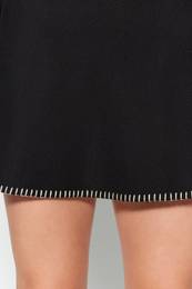 Black Mini Cotton Sweater Skirt