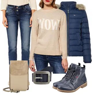 Winter Outfits Festlich mit Blau/DunkelBlau Casual Gürtel/Frauengürtel Ohne Schnalle/Gürtel Mit Tasche/Klassische Gürtel/Breiter Gürtel Vanzetti "Winterliche Stimmung"Look: Retro, 80er, Classic, Coole, Elegant, Festlich, Old Money, Premium, Unisex