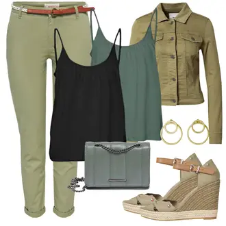 Oblečení se sukní 80tá léta s Zlatý/Béžová Visací/Sponka do ucha/Pecka/Kruhová Pilgrim "Outfit na léto"Look: Lesk, Styl, 60. Let, 90tá léta, Unisex, Retro, 80tá léta