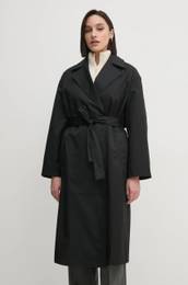 Baloner za ene, boja: crna, za prijelazno razdoblje, oversize, 00040WL546
