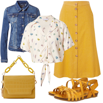Kurz/Mini Outfit mit Beige/Grau Bluse mit Stehkragen/Kinder Spielzeug/Bluse mit Puffärmel/Bluse Mit Schleife/Kurzarmbluse Compania Fantastica "Sommer Look für modische Frauen"