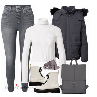 Outfit mit Blau Winterjacke EDC by Esprit "Freizeit Outfit"