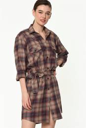 Z6669 WOMEN'S SHIRT-BEIGE-RED
