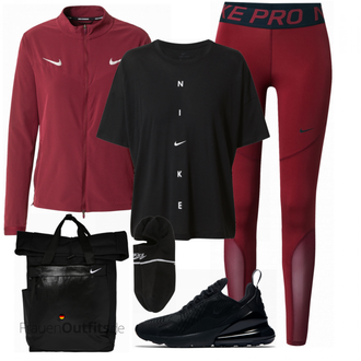 Outfit mit Schwarz Sneaker Low/Bequemer Schuh/gesundheitsschuh/Schuh Ohne Schnürsenkel/Schmaler Sneaker/Turnschuh ohne Schnürsenkel/Sommer Sneaker/Walkingschuh Nike Sportswear "Sportliche Bekleidung"