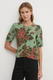 Pulover s primesjo volne enski, zelena barva, 1HCLD10BQ