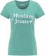 MUSTANG T-Shirt grün / weiß