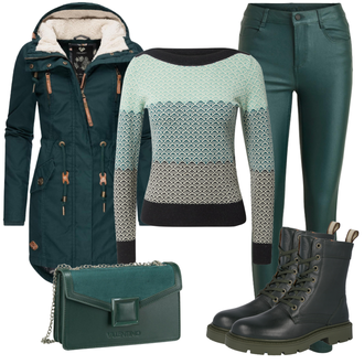 Outfit mit Schwarz Stiefel Camel Active "Cooles Winter Outfit"