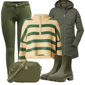 Outfit s Tmavě Zelená/Zelená Merino bunda/Nafukovací Bund/Podzimní bunda/Puchová Bund/Zimní Bund/Dlouhé bundy/Zimní Parka/Prošívaná Bunda/Bunda s Kapucí/Termo Bund g.i.g.a. dx by killtec "Perfekt na podzim"
