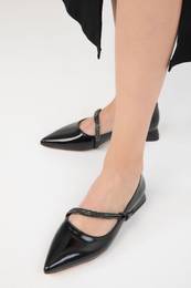 Black Patent Leather Women's Classic High Heel Shoes 19881