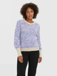 VERO MODA VMTARI LS O-NECK JAQUARD BLOUSE GA BOO Dames Trui - Maat M