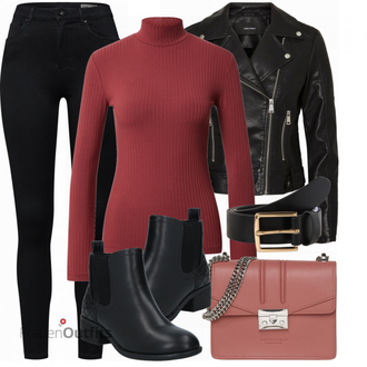 Outfit mit Rot Sweatshirt Edited "Cooler Look Für Den Frühling"