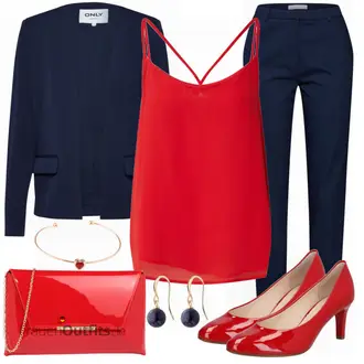 Business Outfits Sommer mit Rot/Dunkelrot Kleid Große Größe/Tunika/T-Shirt & Top/Ärmelloses Shirt/Spaghetti Top Only "Der stylische Büro Look"