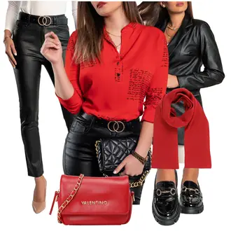 Outfit sa Crna Sako od Umjetne Kože/Kožni Sakoi/Dugi Sako "Jesenski outfiti"